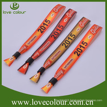 Custm personalized one time use satin wristband with plastic clip